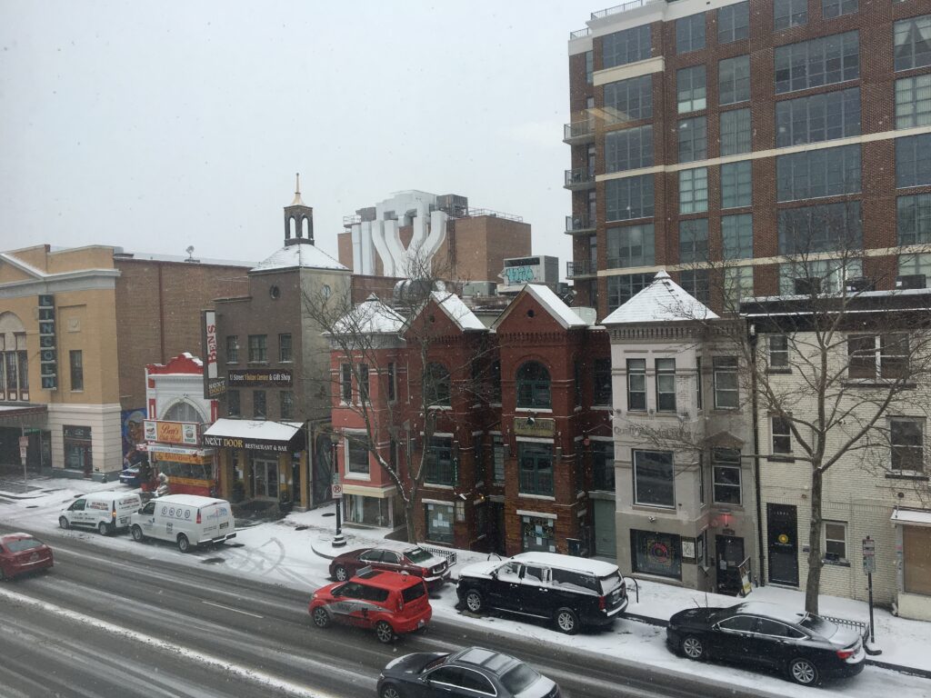 U Street and snow
